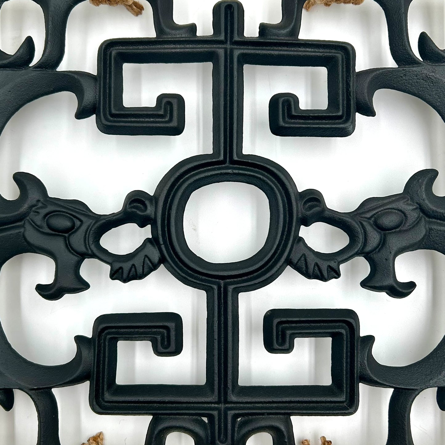 Tiki Iron Dragon Tile Bamboo Wall Hanging