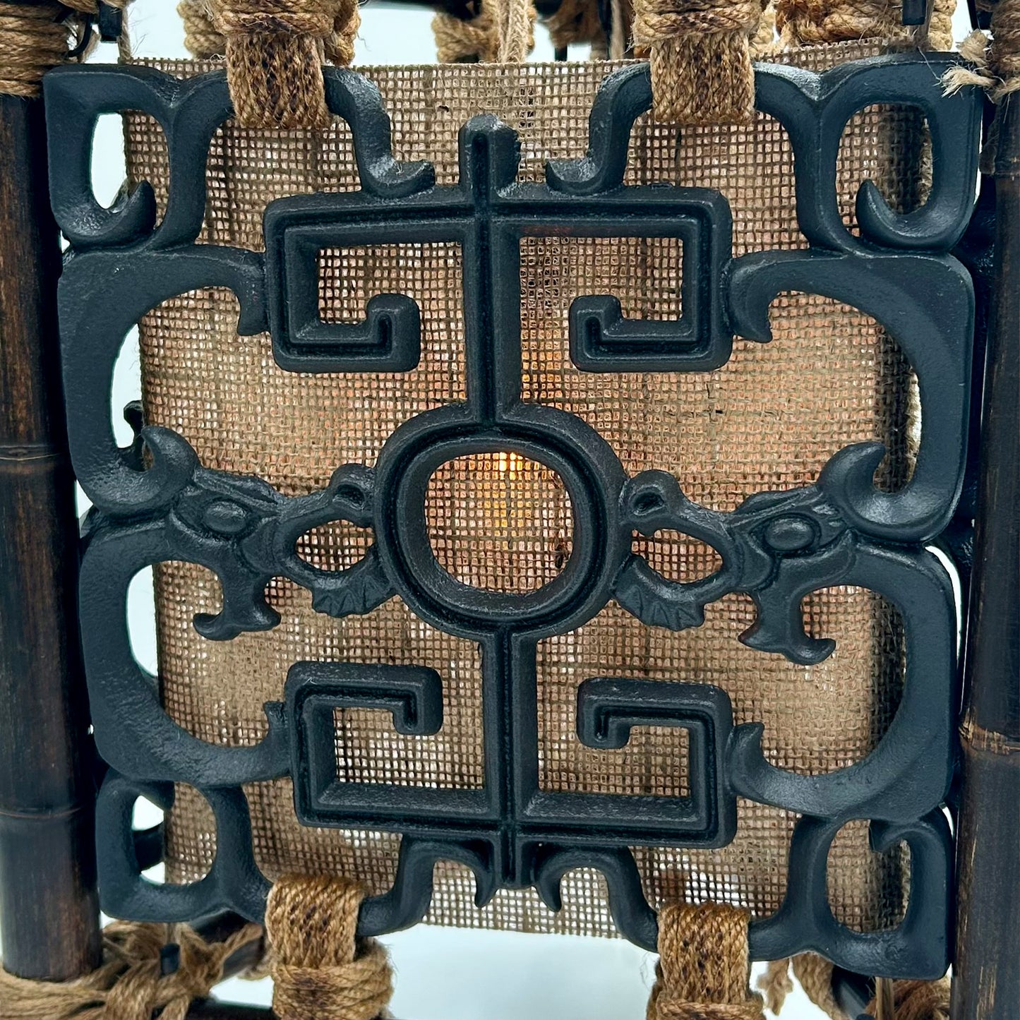 Tiki Breezeway Dragon Tile Bamboo Pendant Lamp
