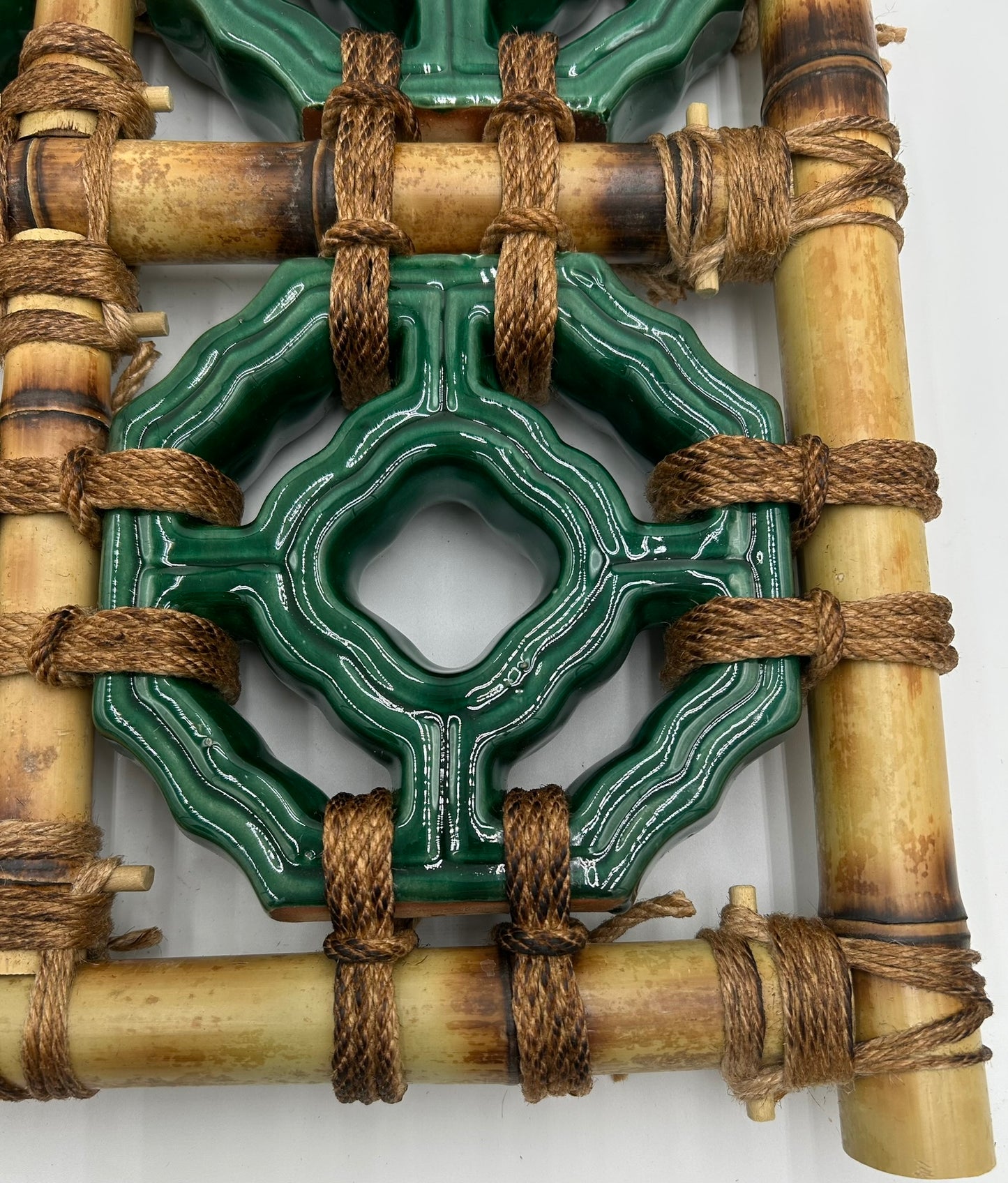 Tiki Jade Breezeway Tile Bamboo Wall Hanging, 4 Tiles