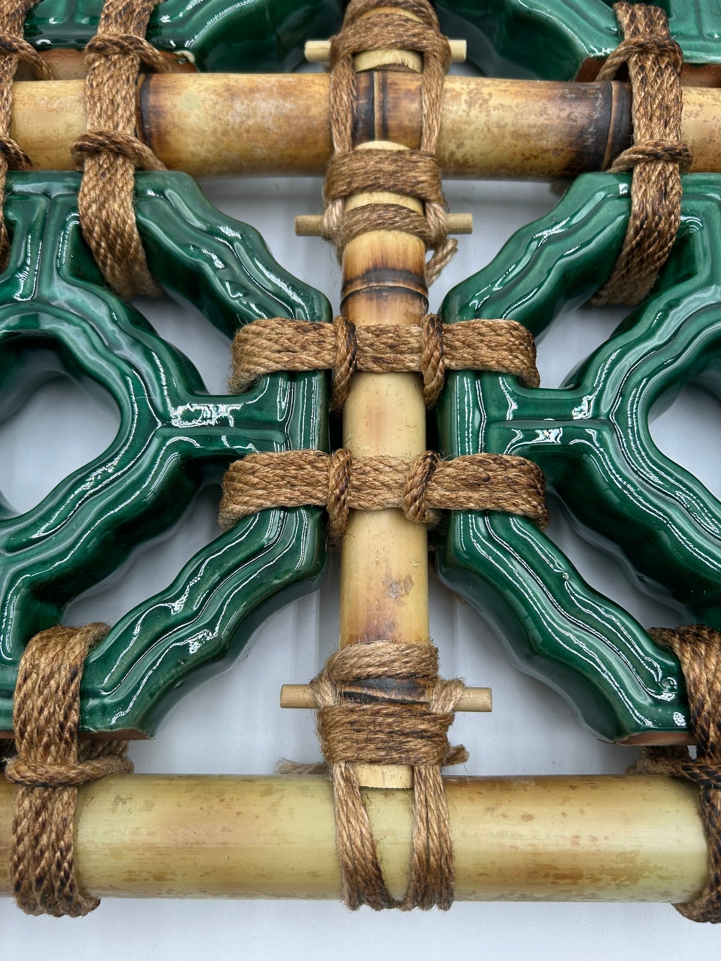 Tiki Jade Breezeway Tile Bamboo Wall Hanging, 4 Tiles