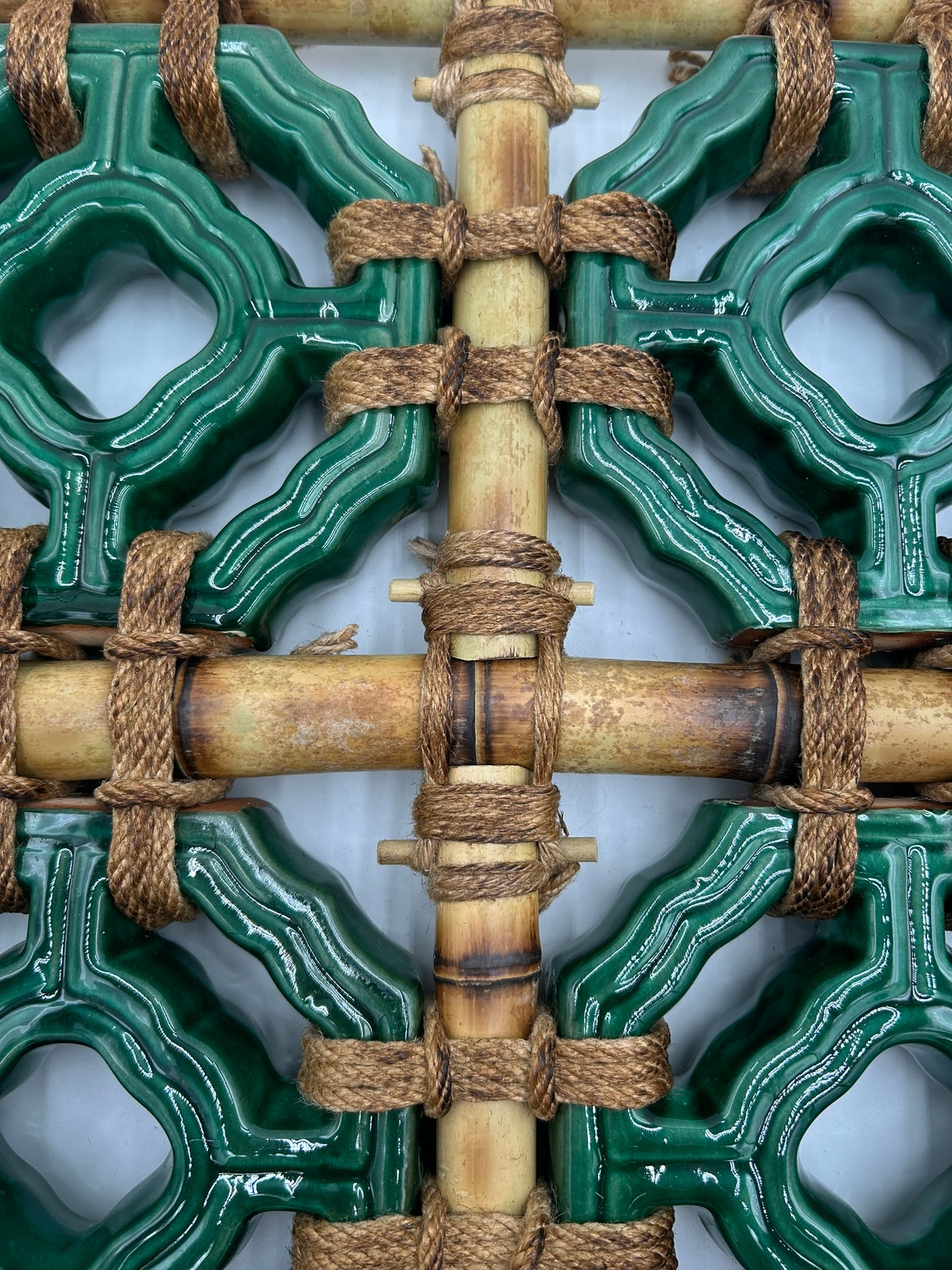 Tiki Jade Breezeway Tile Bamboo Wall Hanging, 4 Tiles