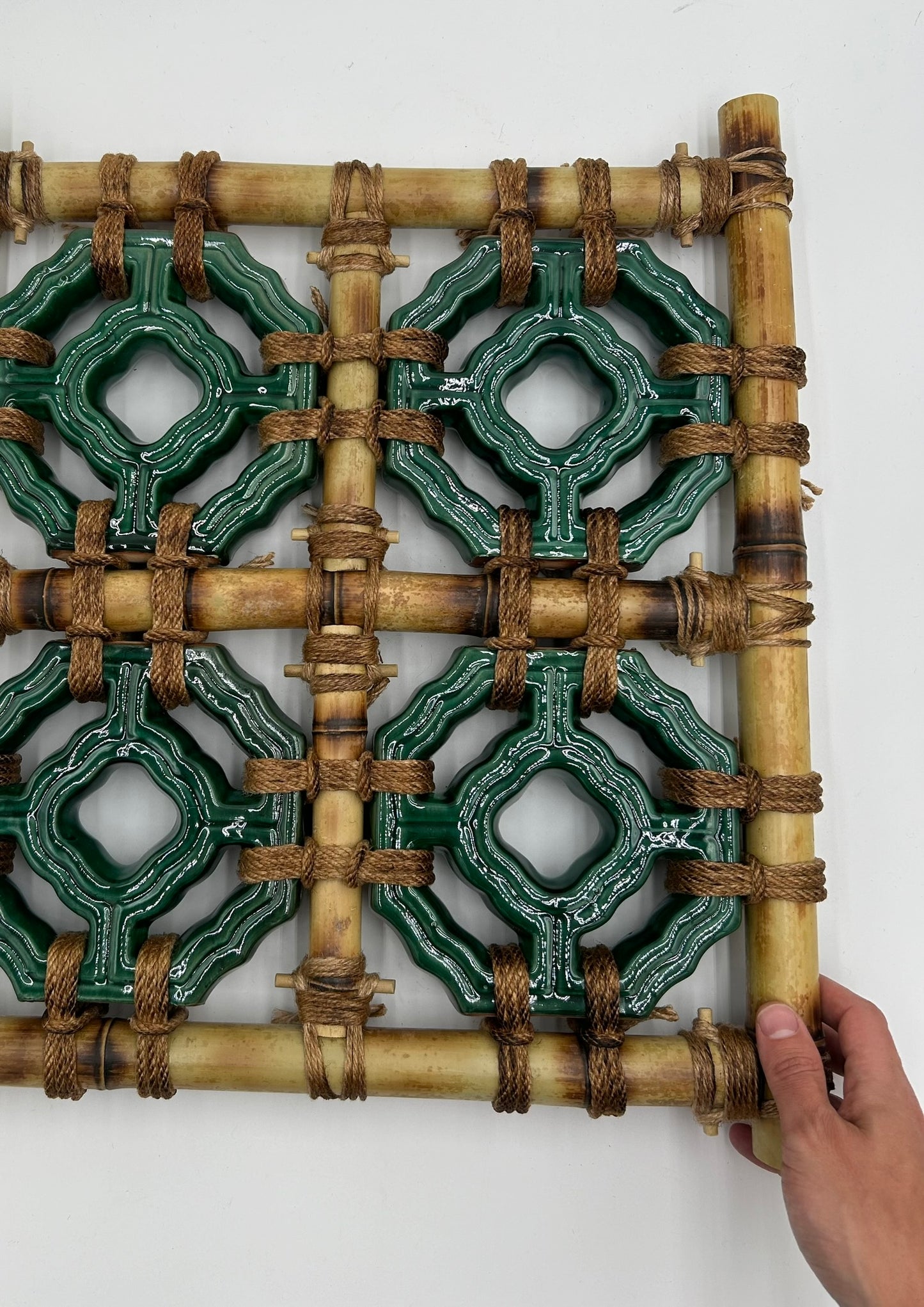 Tiki Jade Breezeway Tile Bamboo Wall Hanging, 4 Tiles