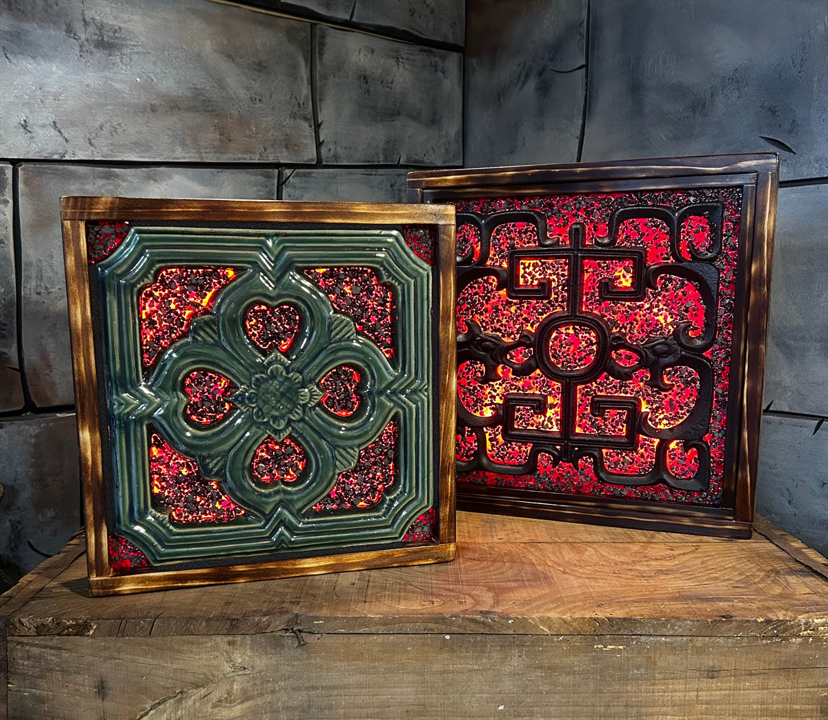 Ember Tile Wall Light - Jade Or Dragon