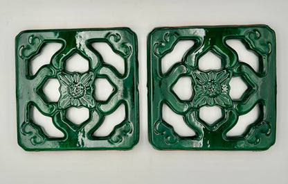 Tiki Jade Breezeway Tile Set of Two, Classic Jade