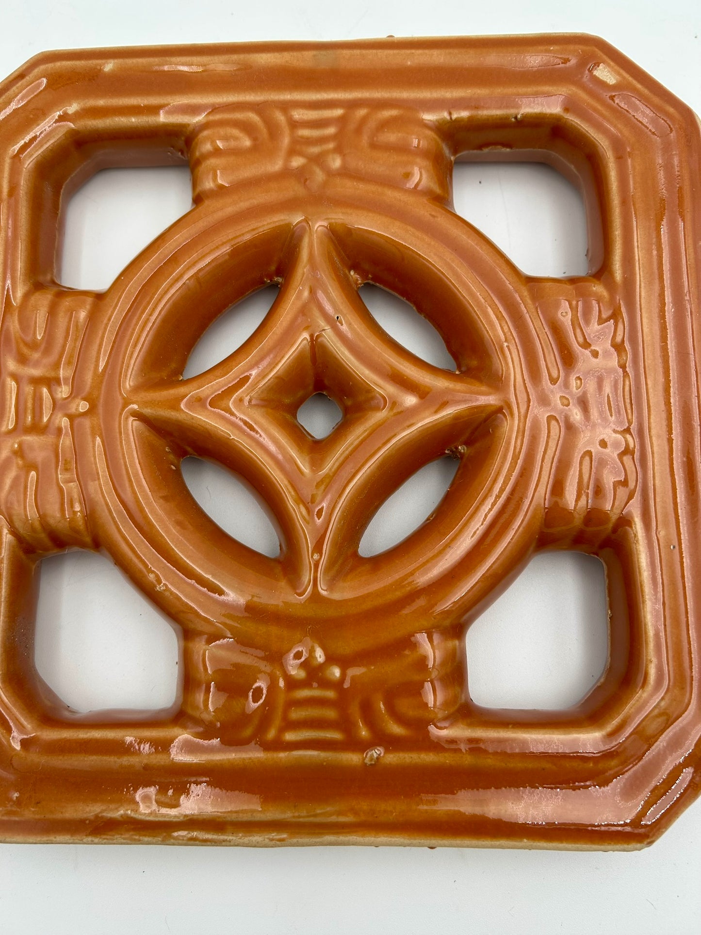 Tiki Jade Breezeway Tile Set of Two, Orange