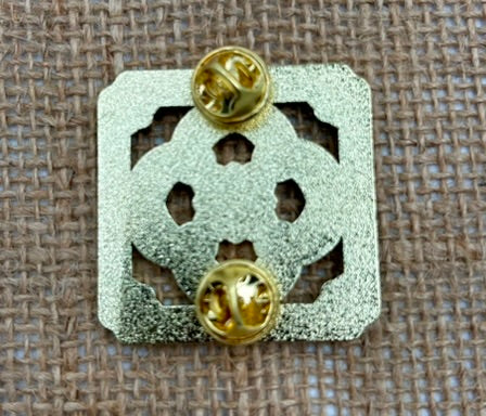 Jade tile tiki enamel pin