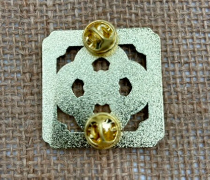 Jade tile tiki enamel pin