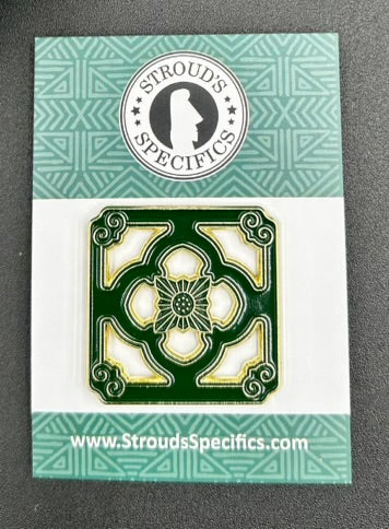 Jade tile tiki enamel pin