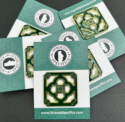 Jade tile tiki enamel pin
