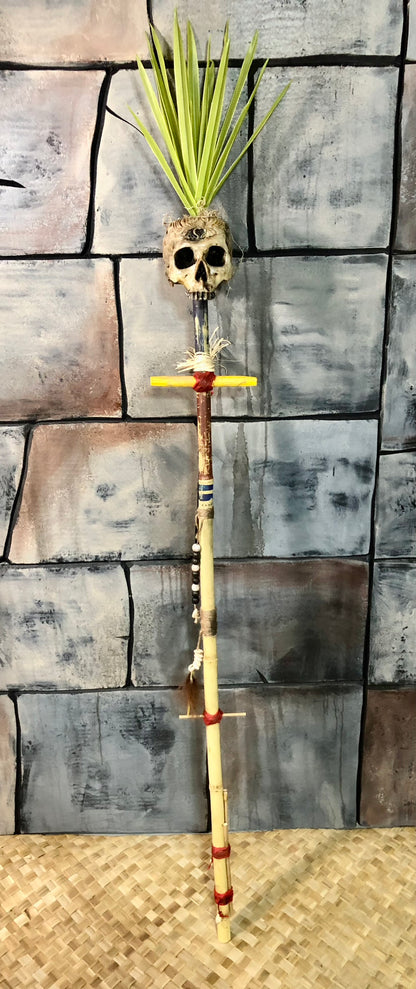 Tiki Tribal Skull Staff