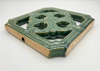 Tiki Jade Breezeway Tile Set of Two, Jade Green