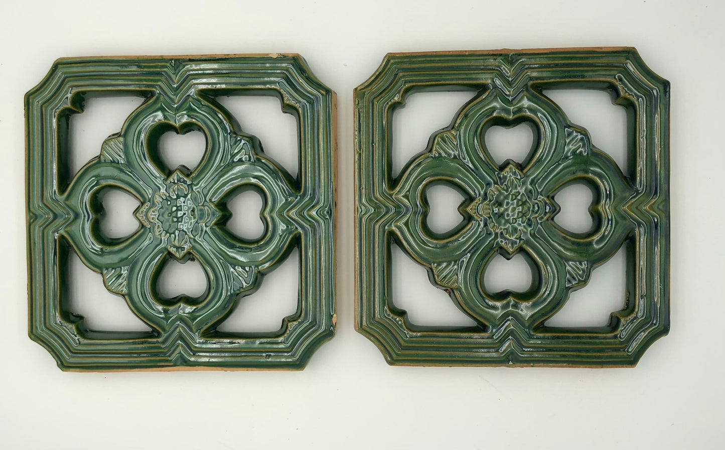 Tiki Jade Breezeway Tile Set of Two, Jade Green