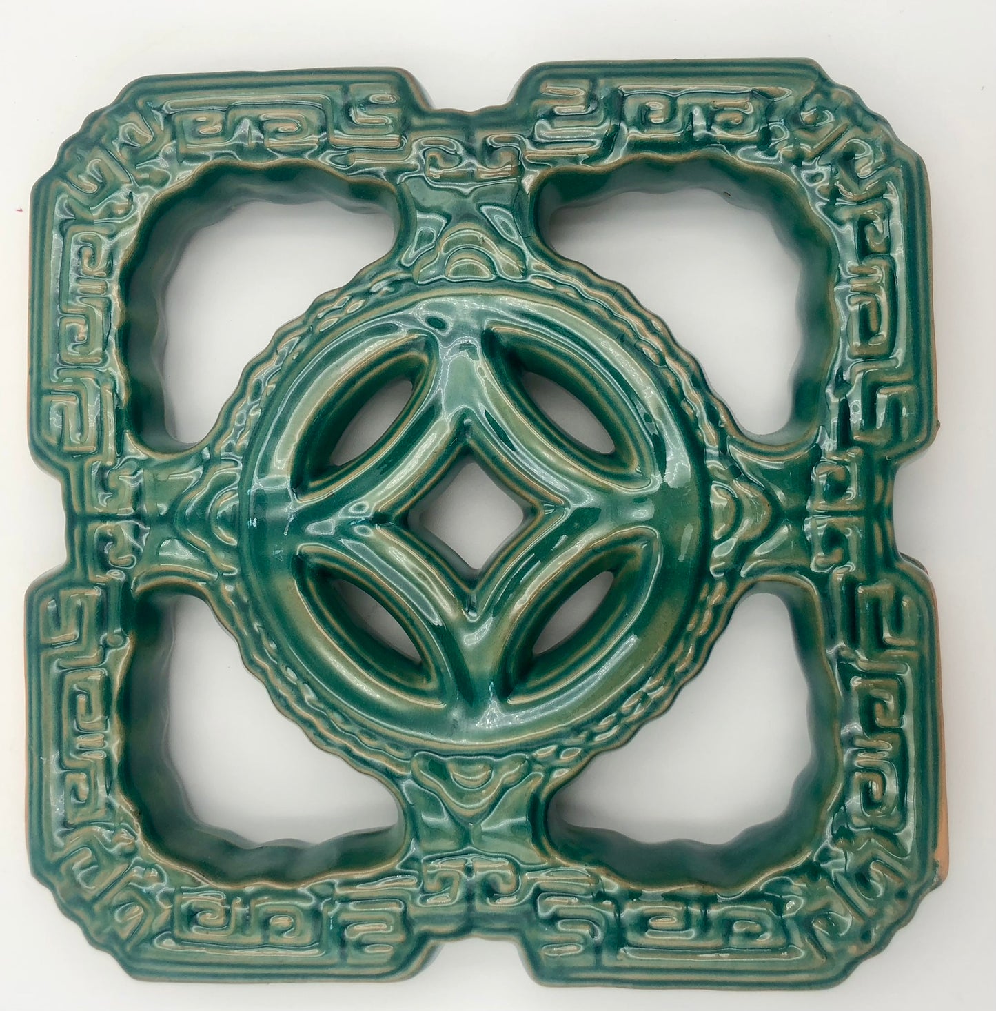 Tiki Jade Breezeway Tile Set of Two, Turquoise