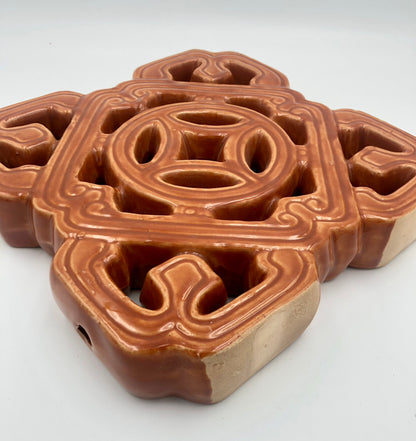 Tiki Jade Breezeway Tile Set of Two, Burnt Orange Color