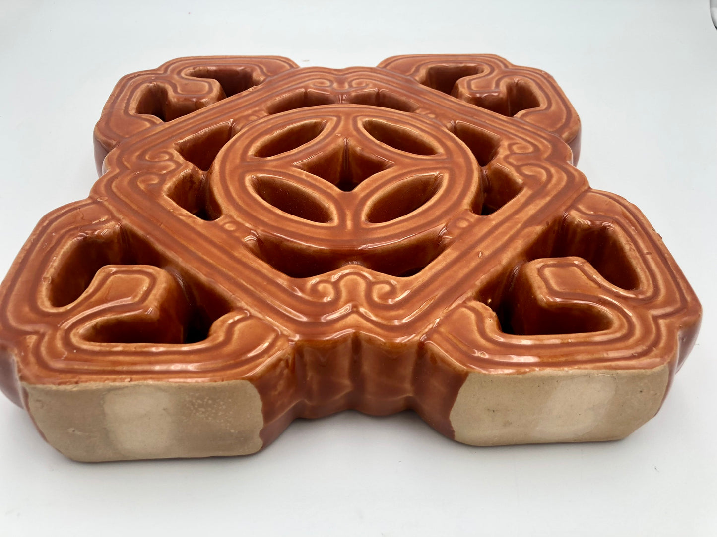 Tiki Jade Breezeway Tile Set of Two, Burnt Orange Color