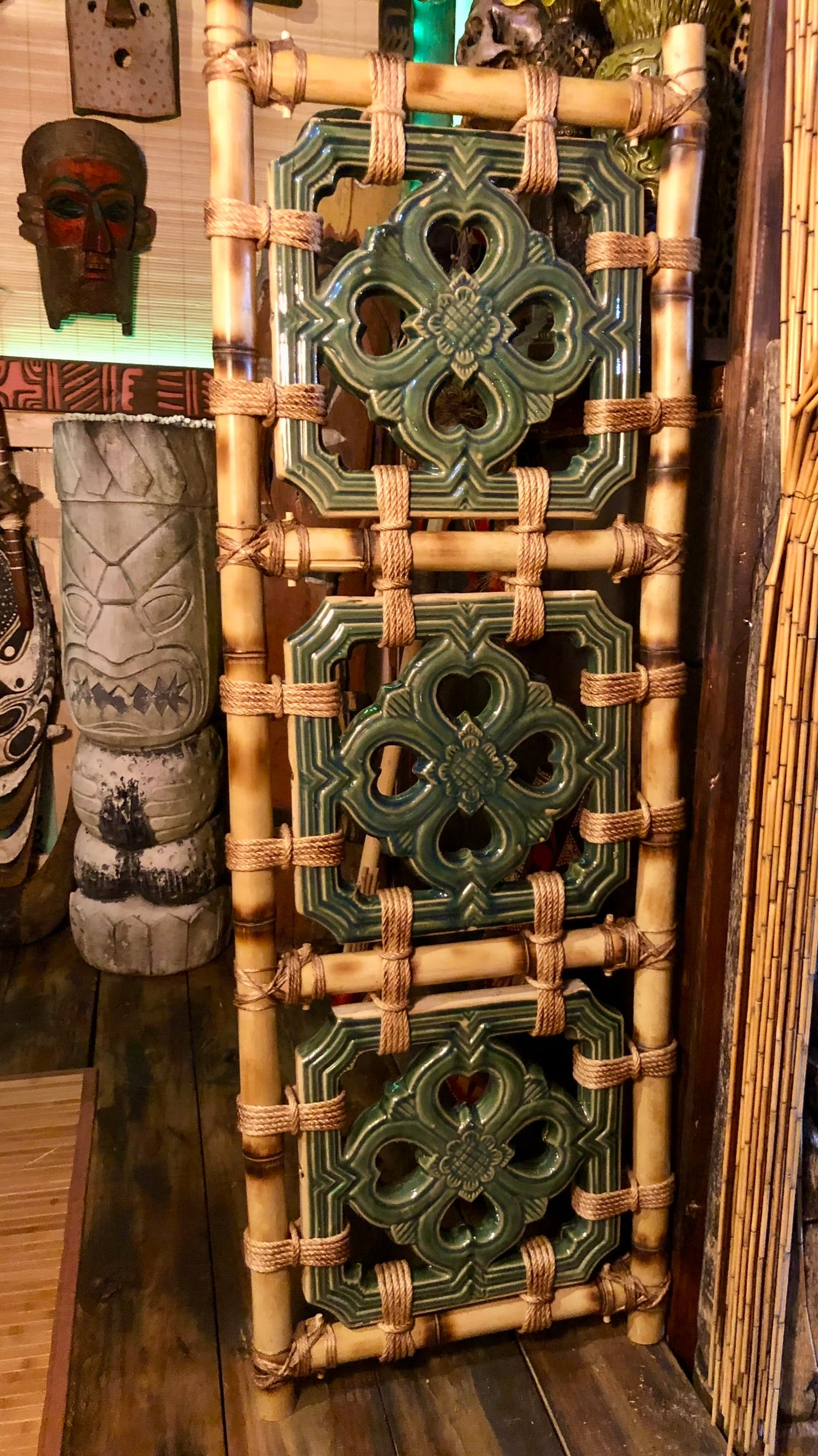 Tiki Jade Breezeway Tile Bamboo Wall Hanging