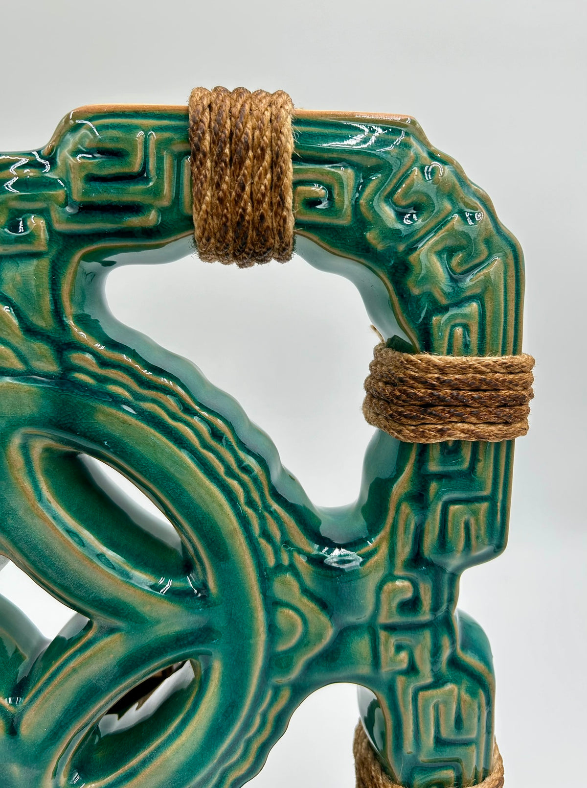 Hanging Chinese Jade Breezeway Tiles in a Tiki Space Hanging Chinese Jade Breezeway Tiles in a Tiki Space