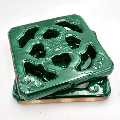 Tiki Jade Breezeway Tile Set of Two, Classic Jade