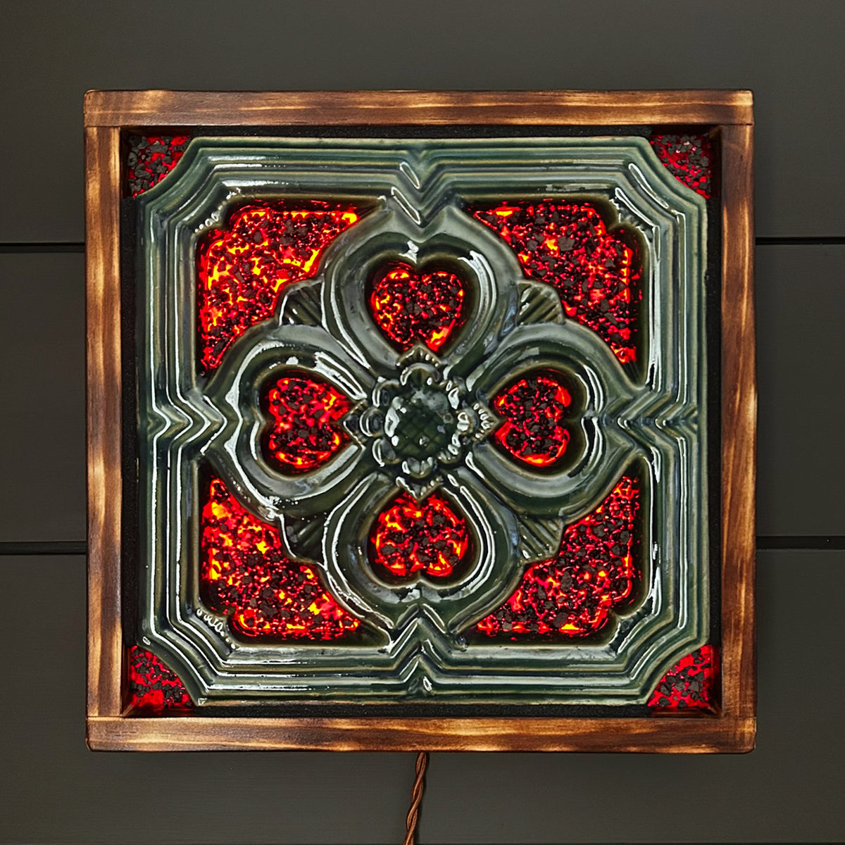 Ember Tile Wall Light - Jade Or Dragon