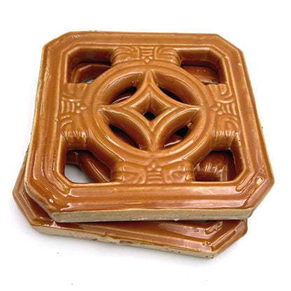 Tiki Jade Breezeway Tile Set of Two, Orange