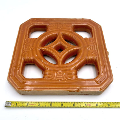 Tiki Jade Breezeway Tile Set of Two, Orange