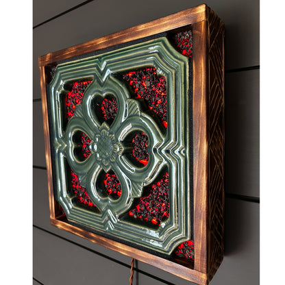 Ember Tile Wall Light - Jade Or Dragon