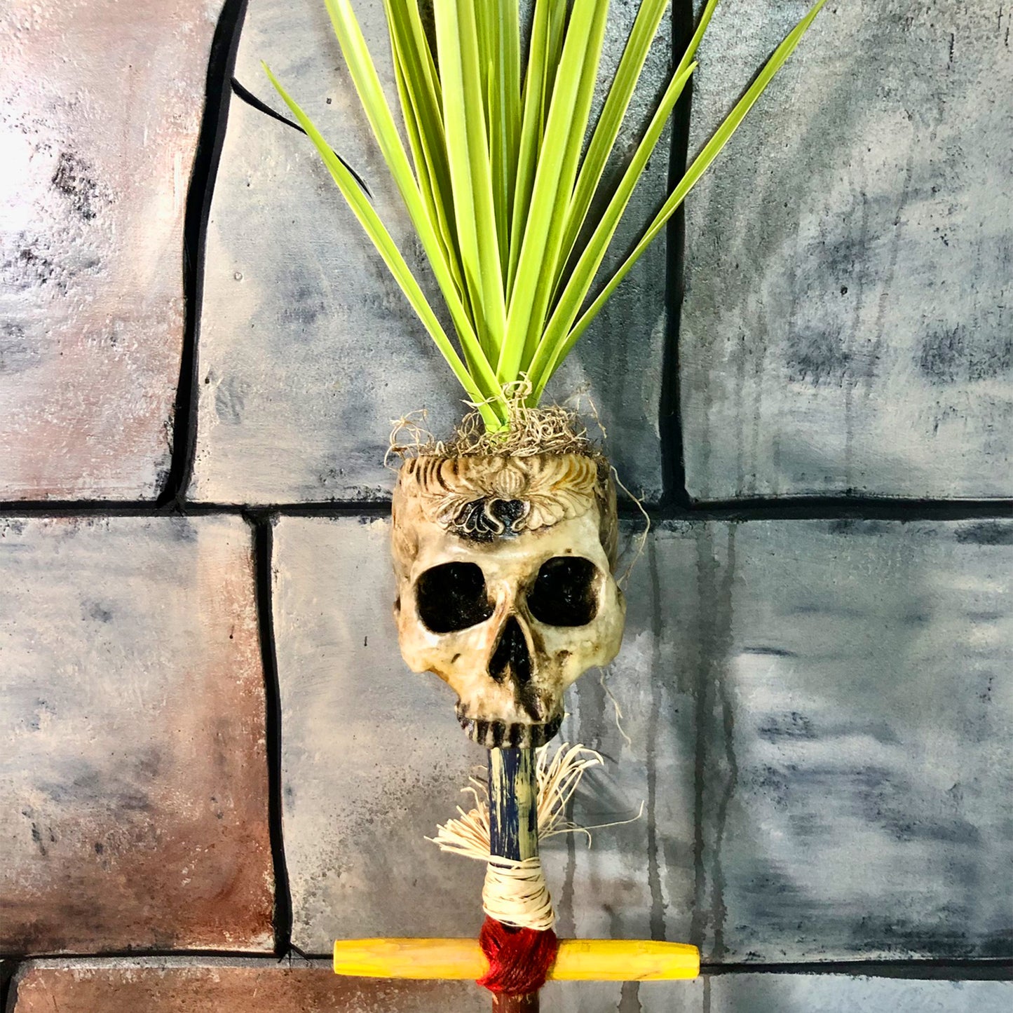 Tiki Tribal Skull Staff