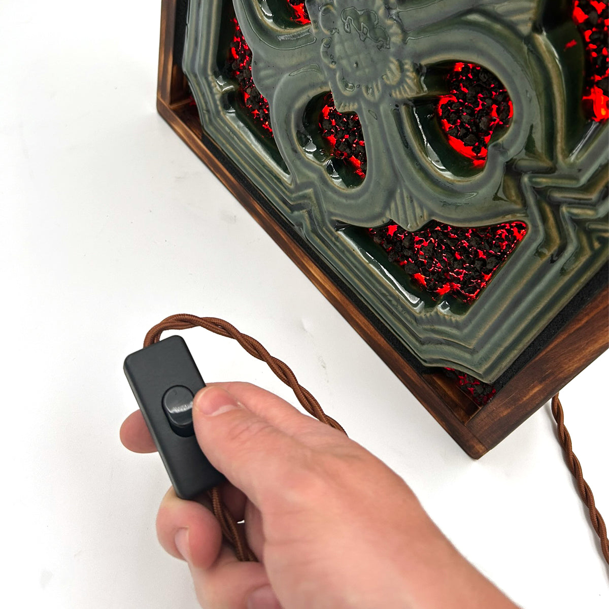 Ember Tile Wall Light - Jade Or Dragon