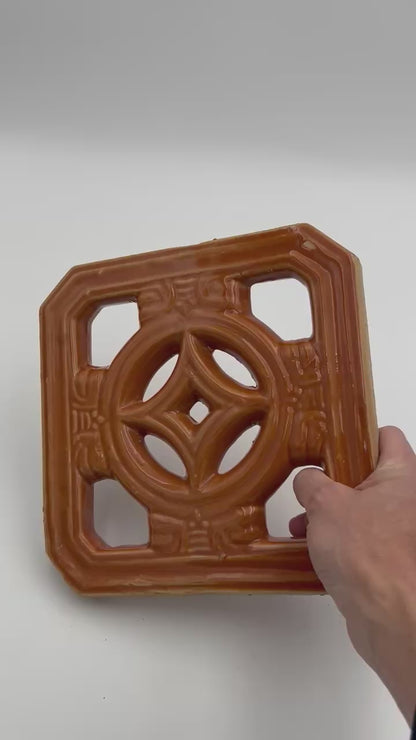 Tiki Jade Breezeway Tile Set of Two, Orange